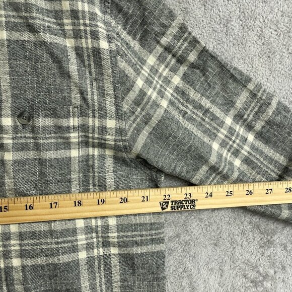 NEW Weatherproof Vintage Men's Size M Gray Plaid Button-Up Flannel Shirt - Picture 4 of 9